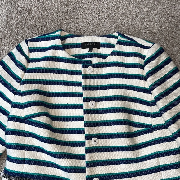 Talbots striped jacket. Lined with pockets - size 10p - Picture 1 of 9